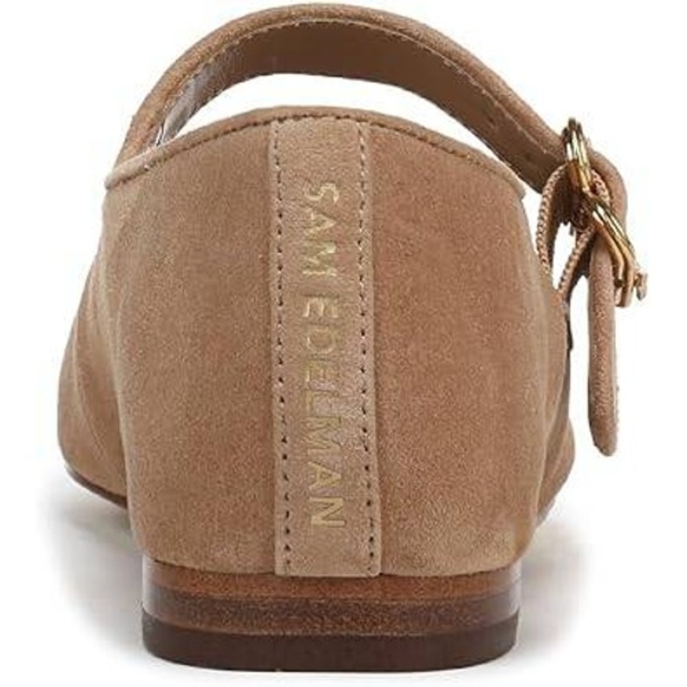 Sam Edelman Michaela SIZE 8 Women's Square Toe Suede Mary Jane Flat Tan Suede - Picture 4 of 6